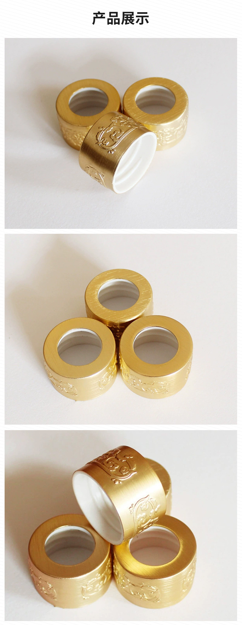 批发定制30x20mm拉丝铝圈 香薰瓶盖 日化包装制品 香薰盖插图3